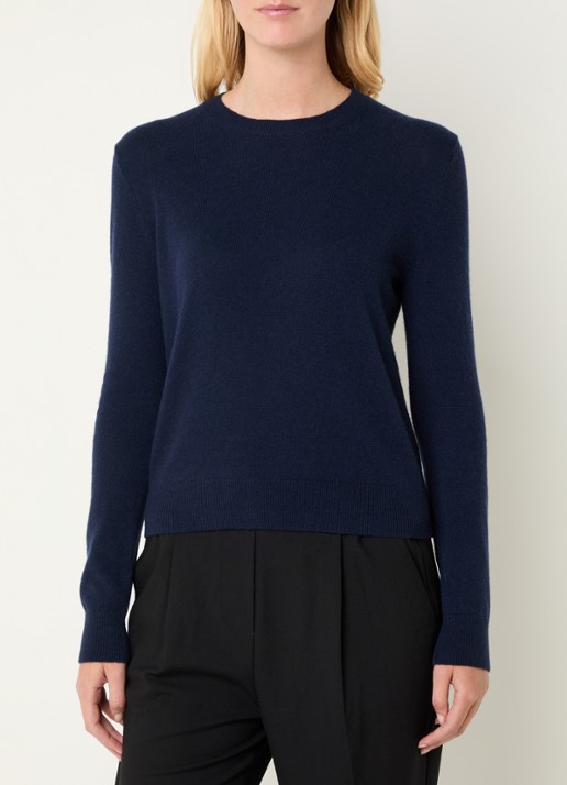 Benetton Fijngebreide pullover van kasjmier - detail 2 donkerblauw