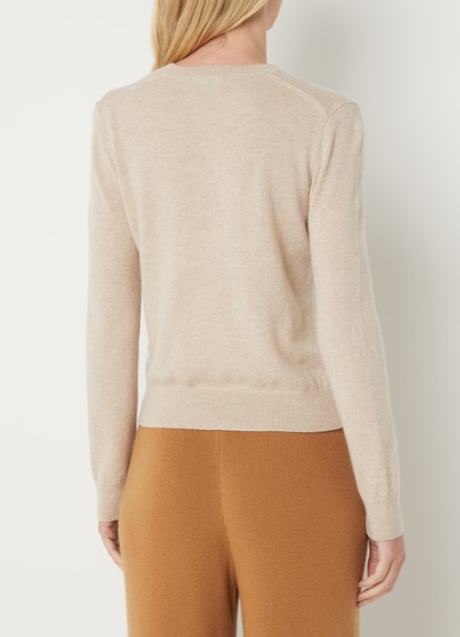 Benetton Fijngebreide pullover van kasjmier - achterkant 2 donkerbeige