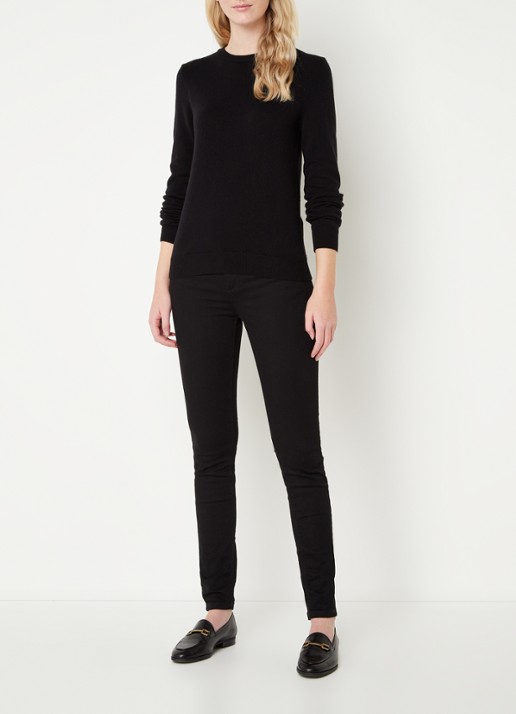 Benetton Fijngebreide pullover van merino wol - voorkant 4 zwart