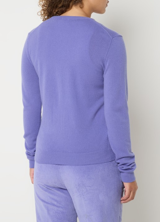 Benetton Fijngebreide pullover van merino wol - achterkant 3 lavendel