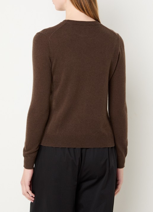 Benetton Fijngebreide pullover van merino wol - achterkant 4 donkerbruin