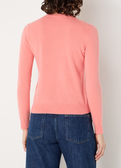 Benetton Fijngebreide pullover van merino wol - achterkant 4 abrikoos