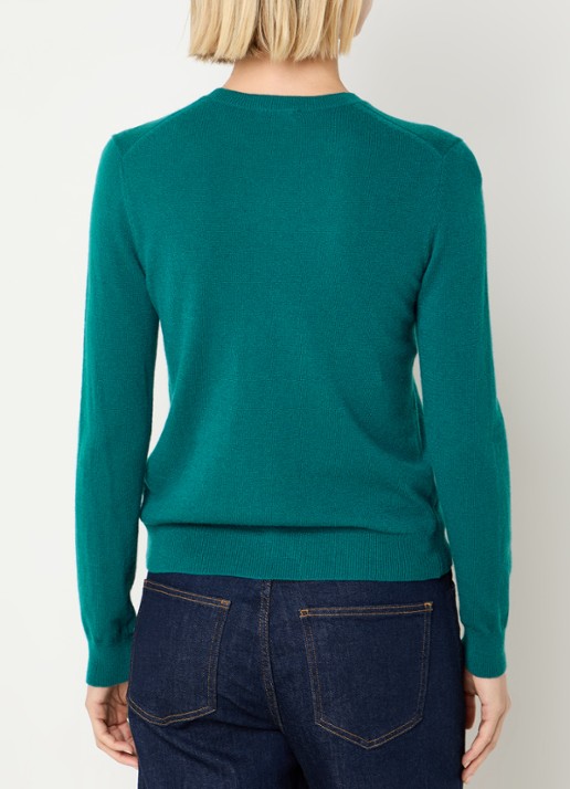 Benetton Fijngebreide pullover van merino wol - achterkant 2 donkerblauw