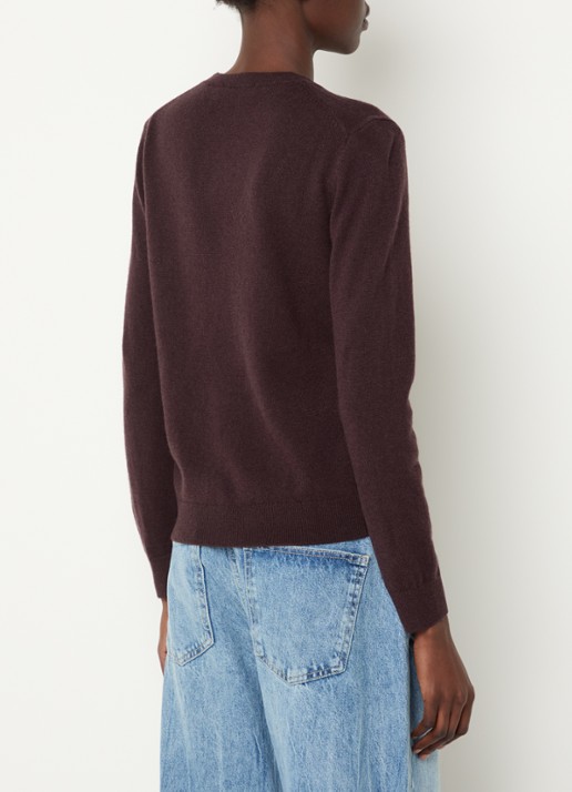 Benetton Fijngebreide pullover van merino wol - achterkant 4 bruin