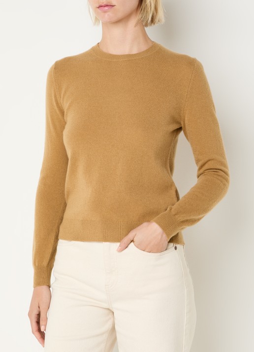 Benetton Fijngebreide pullover van merino wol - detail 8 camel