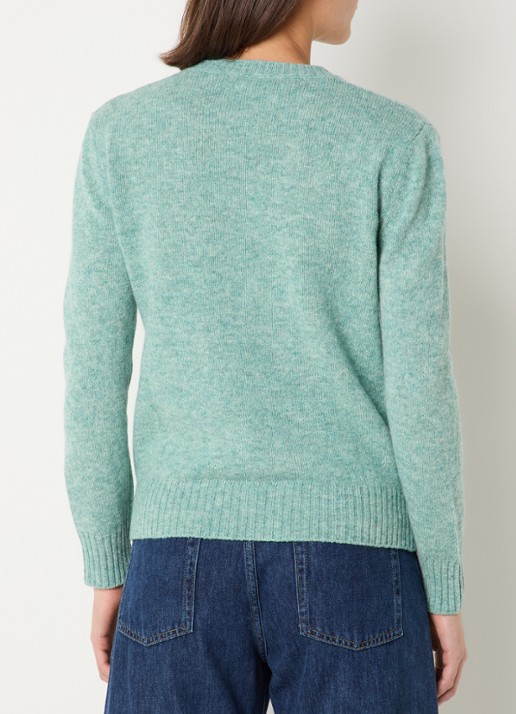 Benetton Fijngebreide pullover van wol - achterkant 4 mint