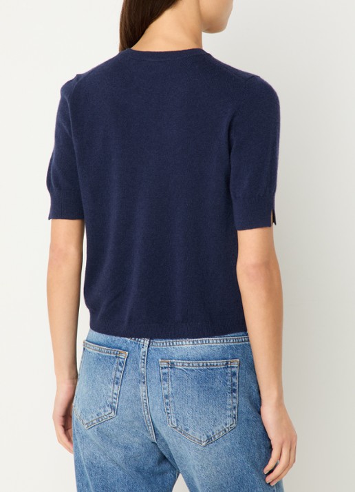 Benetton Fijngebreide top van scheerwol - achterkant blauw