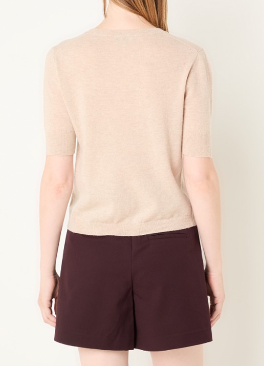 Benetton Fijngebreide top van scheerwol - achterkant beige