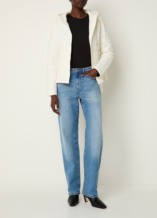 Benetton Gewatteerd jack met waterafstotende coating - voorkant 3 creme