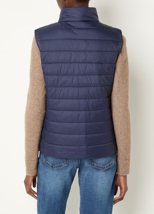 Benetton Gewatteerde bodywarmer met waterafstotende coating - achterkant donkerblauw
