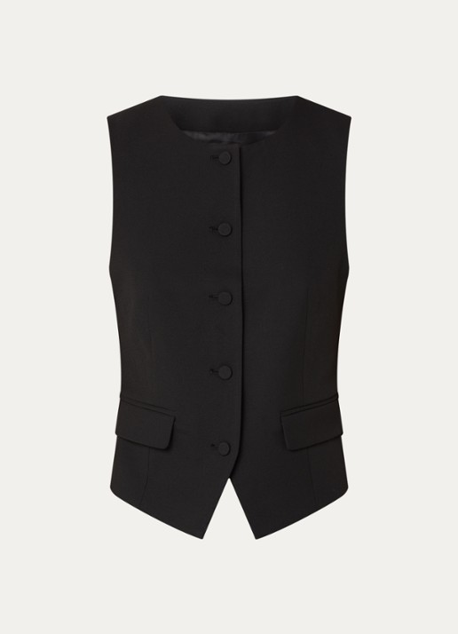 Benetton Gilet met ronde hals - voorkant 2 zwart