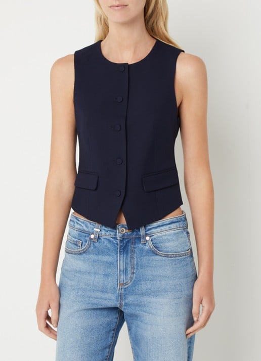 Benetton Gilet met ronde hals - detail donkerblauw