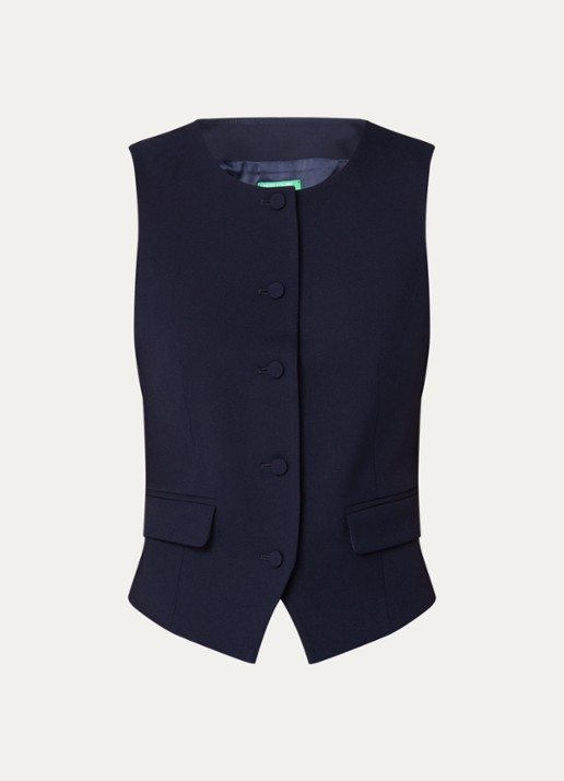 Benetton Gilet met ronde hals - voorkant 3 donkerblauw