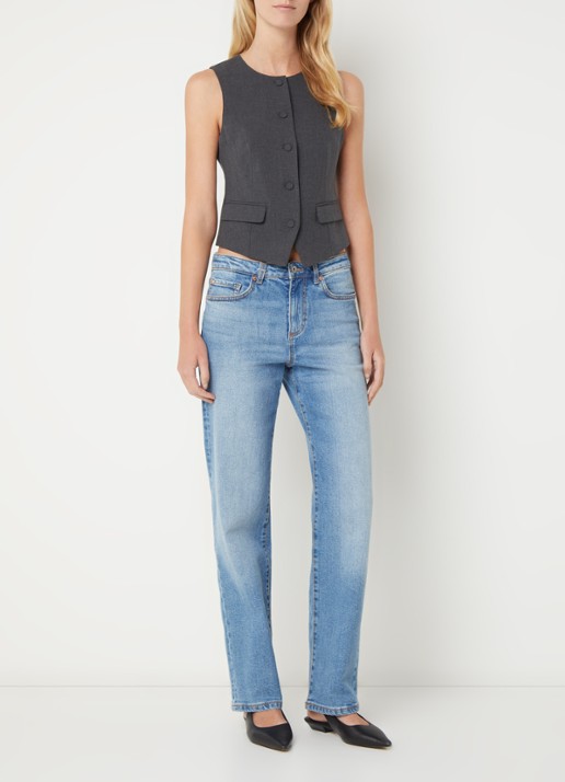 Benetton Gilet met ronde hals - voorkant 3 donkergrijs