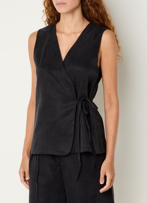 Benetton Gilet met strikceintuur