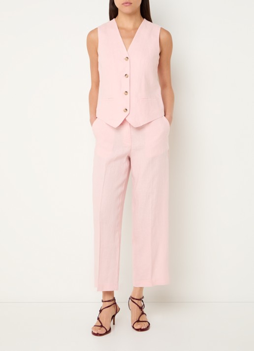 Benetton Gilet van linnen - voorkant 3 roze