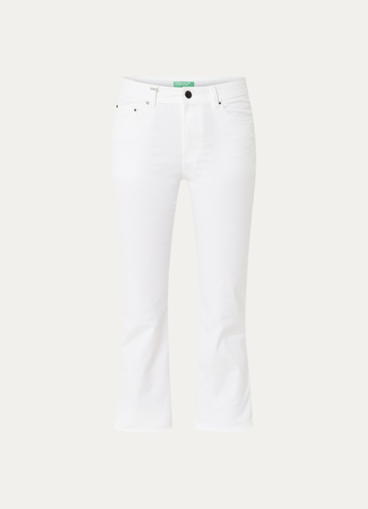 Benetton High waist cropped bootcut jeans met gekleurde wassing