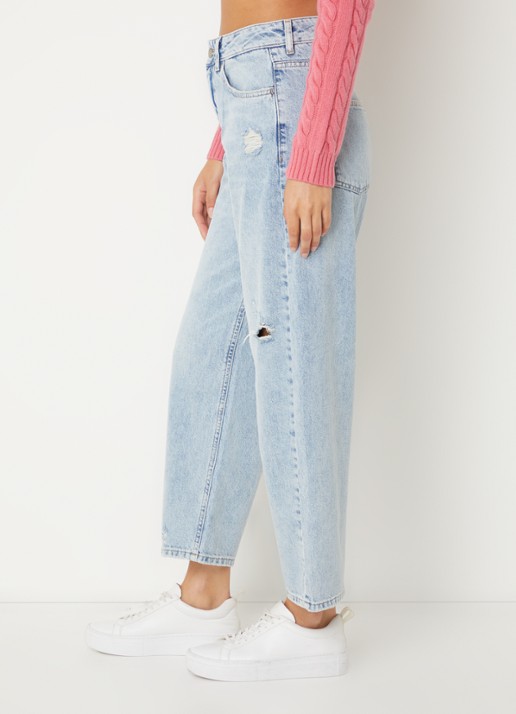 Benetton High waist cropped straight leg jeans - detail 4 indigo