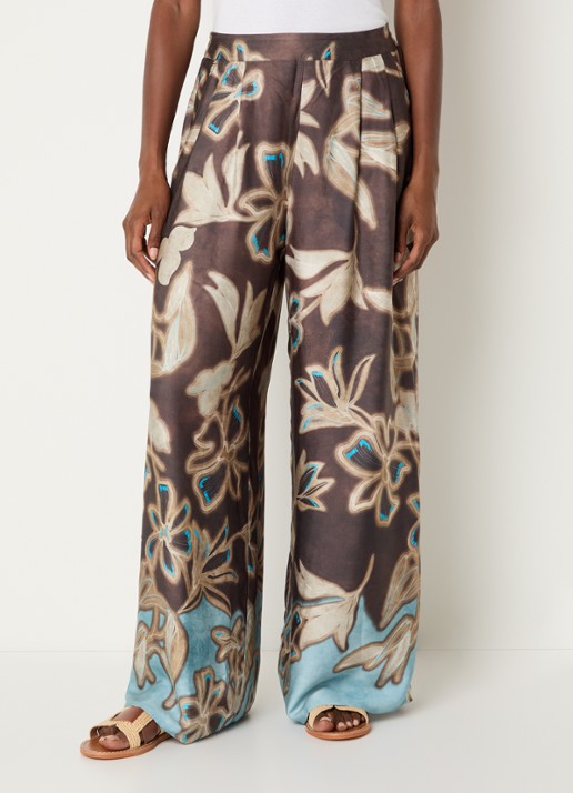 Benetton High waist loose fit broek met bloemenprint