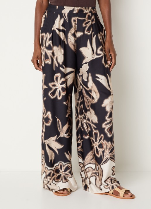 Benetton High waist loose fit broek met bloemenprint