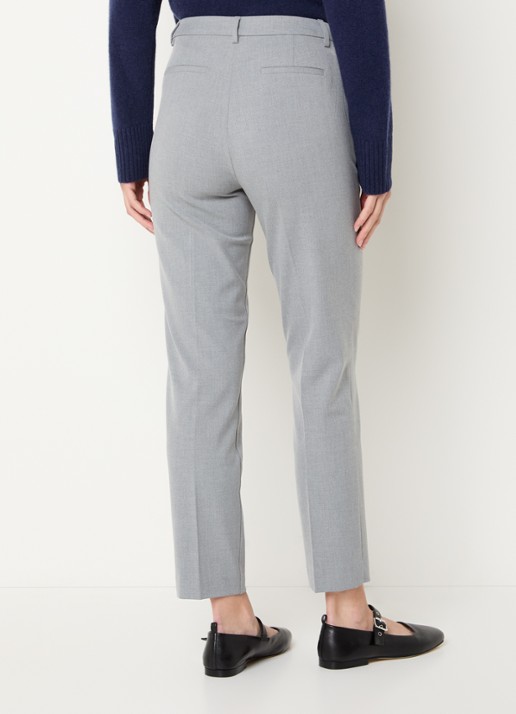 Benetton High waist loose fit cropped pantalon met steekzakken - achterkant parelmoer