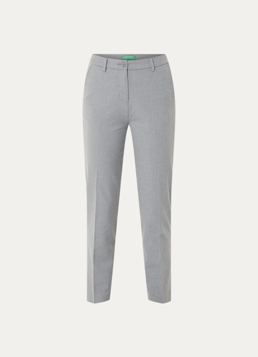 Benetton High waist loose fit cropped pantalon met steekzakken - voorkant 2 parelmoer