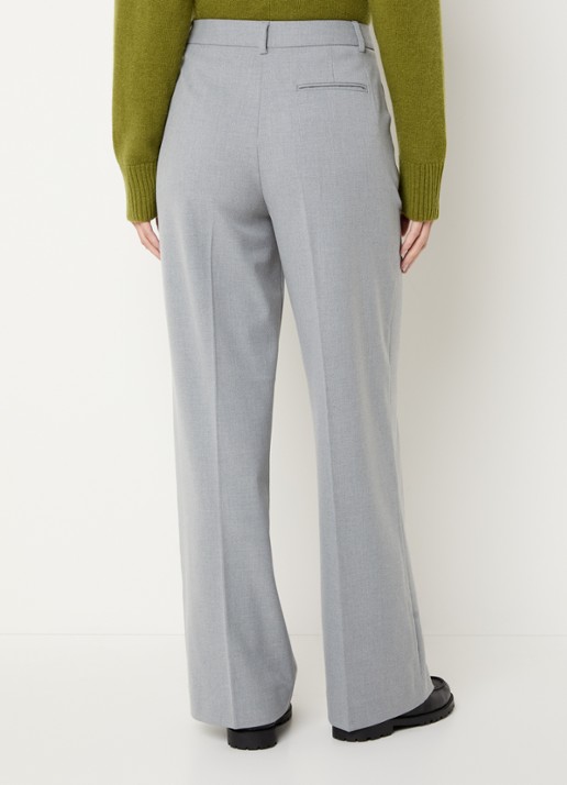 Benetton High waist loose fit pantalon met steekzakken - achterkant 4 lichtgrijs