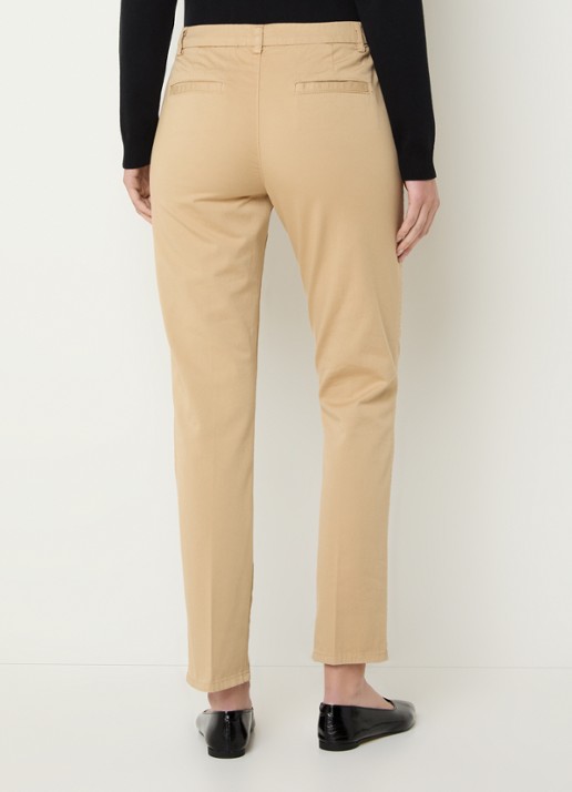 Benetton High waist slim fit chino met steekzakken - achterkant camel