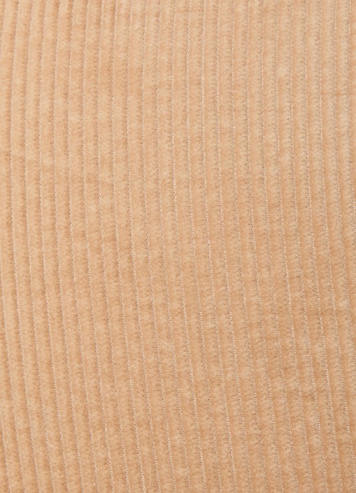 Benetton High waist straight fit broek van corduroy met steekzakken - detail 5 camel