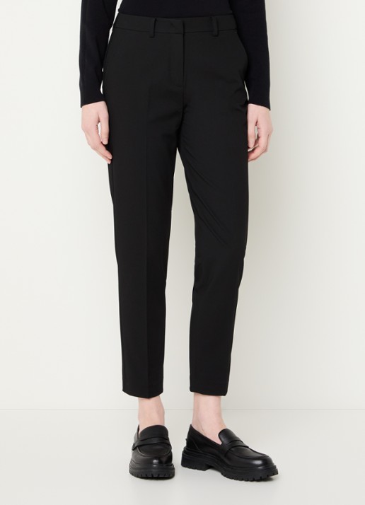 Benetton High waist tapered cropped pantalon met stretch