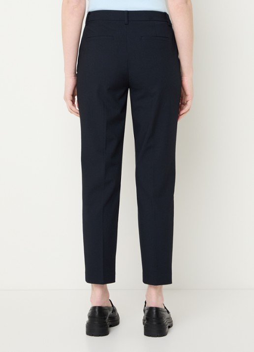 Benetton High waist tapered cropped pantalon met stretch  - achterkant 3 donkerblauw