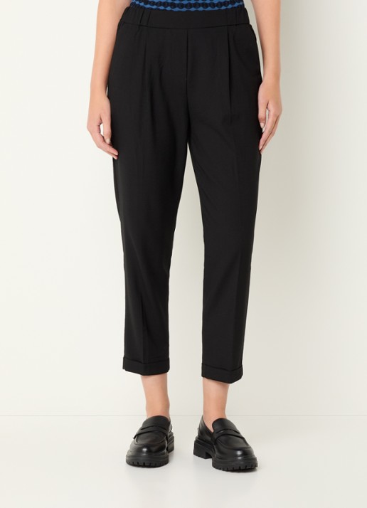 Benetton High waist tapered fit cropped broek met steekzakken