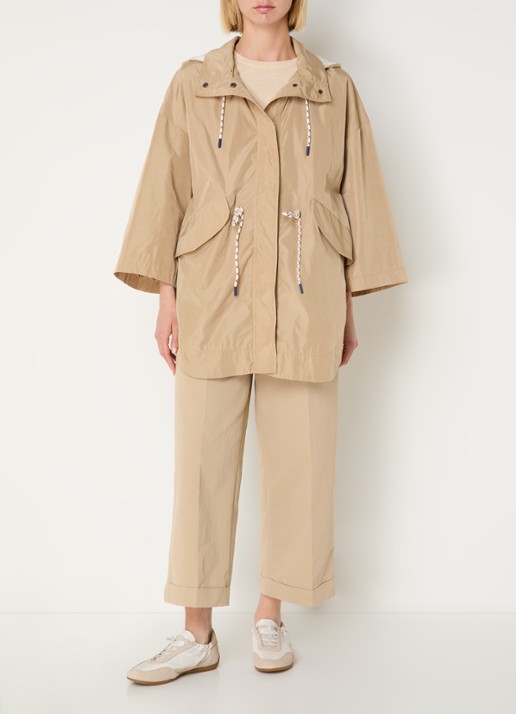 Benetton Jack met capuchon en klepzakken - voorkant 4 camel