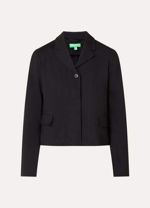 Benetton Jack met klepzakken - voorkant 2 zwart