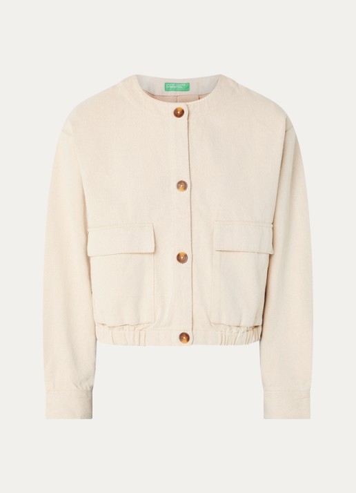 Benetton Jack met klepzakken - voorkant creme