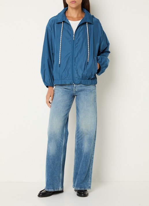 Benetton Jack met steekzakken en capuchon - voorkant 3 indigo