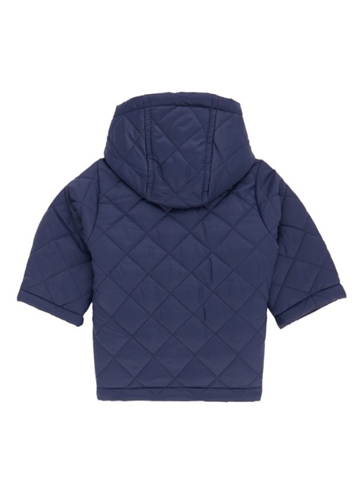 Benetton Jas met capuchon en quilt patroon - achterkant 3 blauw