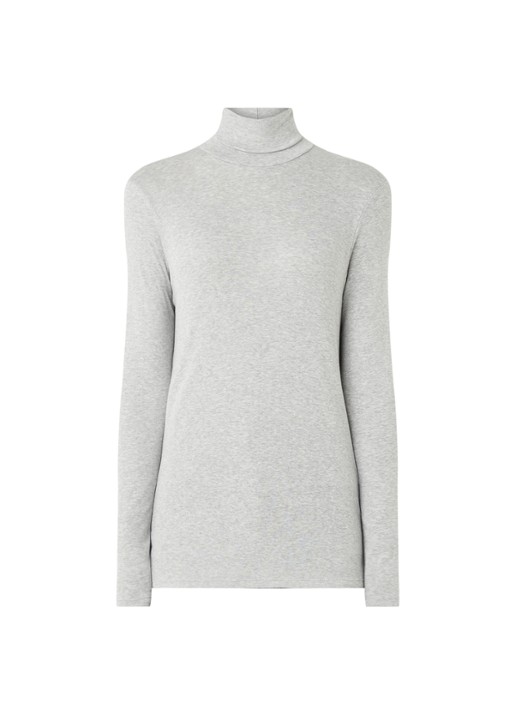 Benetton Longsleeve met col - voorkant 3 lichtgrijs