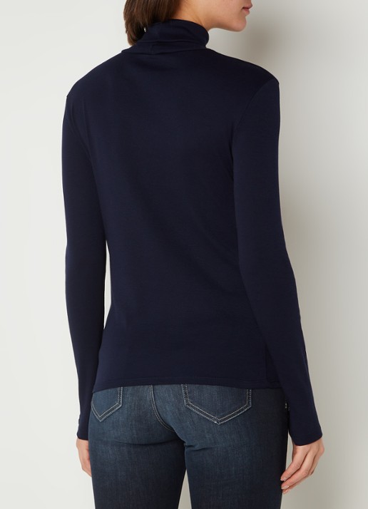 Benetton Longsleeve met col - achterkant 4 donkerblauw