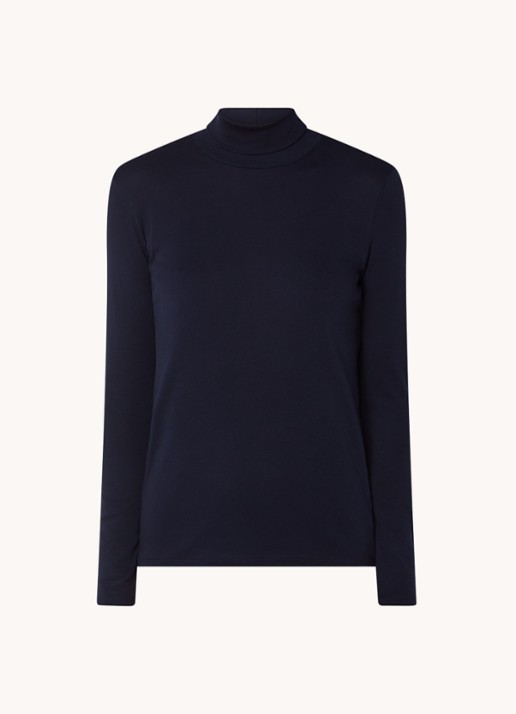 Benetton Longsleeve met col - voorkant donkerblauw