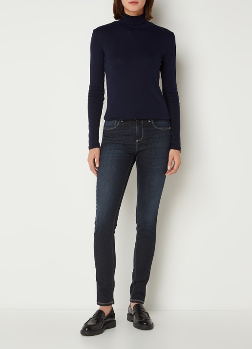 Benetton Longsleeve met col - voorkant 2 donkerblauw