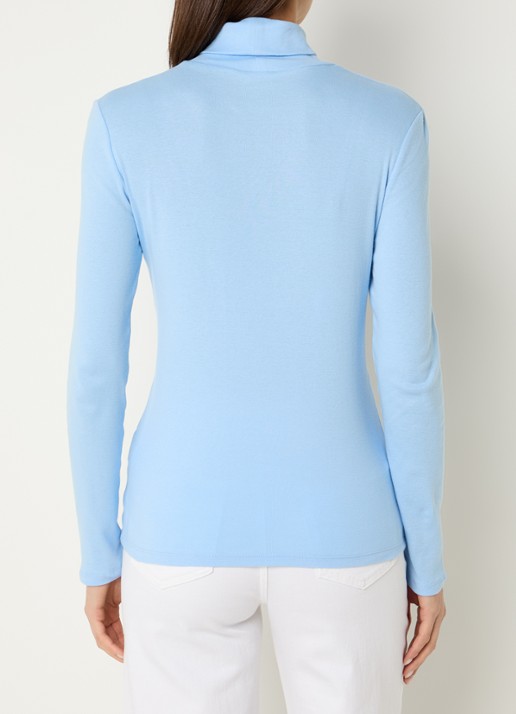Benetton Longsleeve met col - achterkant 4 staalblauw
