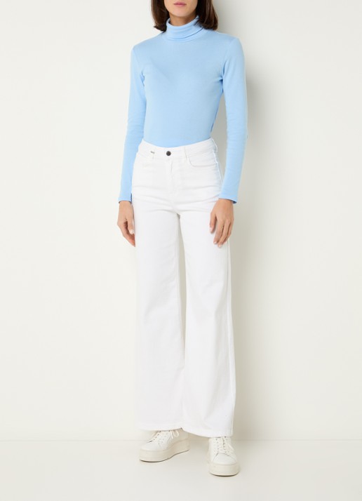 Benetton Longsleeve met col - voorkant 2 staalblauw