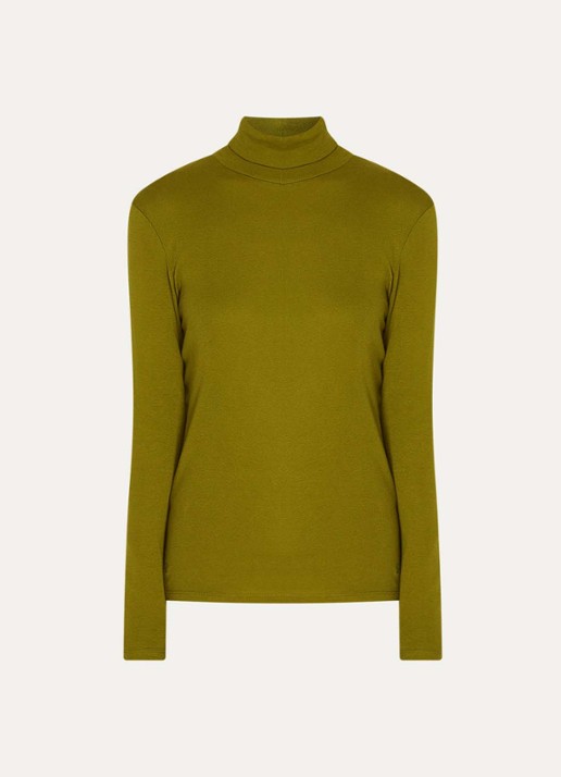 Benetton Longsleeve met col - voorkant 3 donkergroen