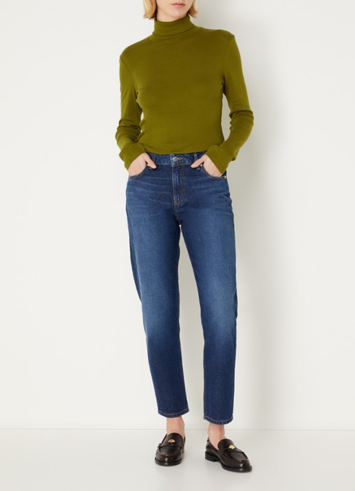 Benetton Longsleeve met col - voorkant 4 donkergroen