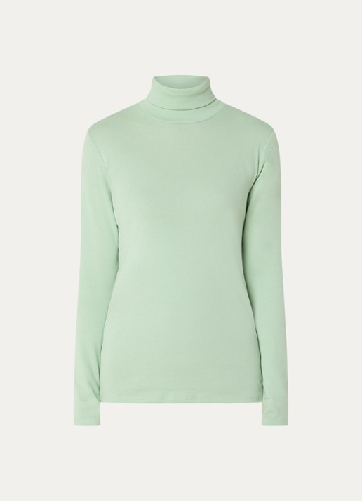 Benetton Longsleeve met col - voorkant 2 lichtgroen