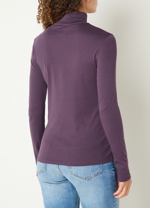Benetton Longsleeve met col - achterkant aubergine
