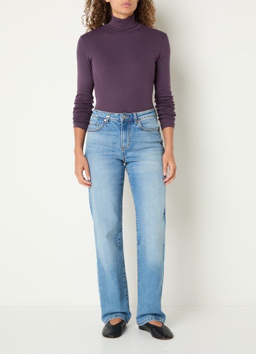 Benetton Longsleeve met col - voorkant 4 aubergine