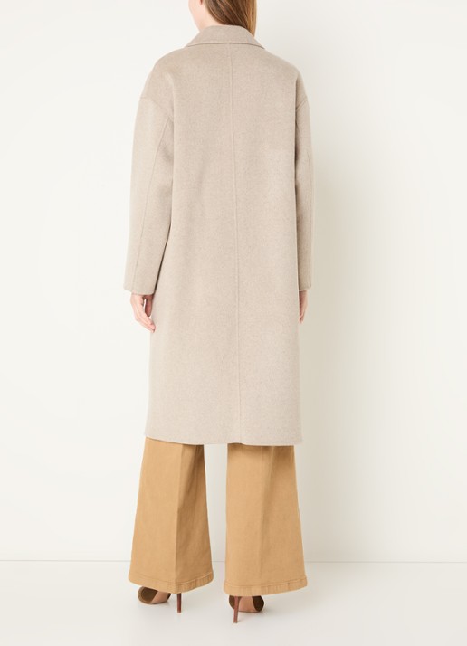 Benetton Mantel in wolblend met steekzakken - achterkant 3 beige