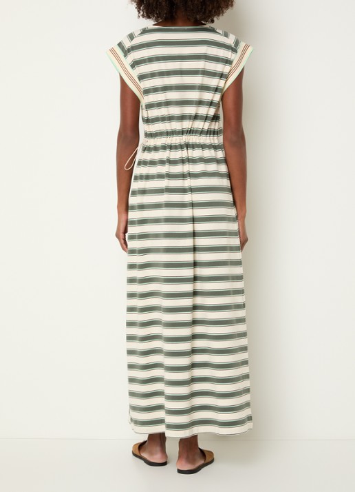 Benetton Maxi T-shirt jurk met streepprint  - achterkant 2 groen